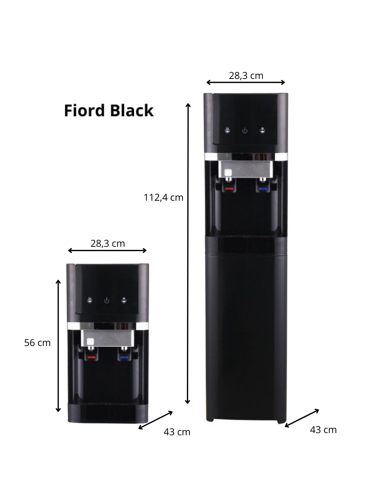 3 Fuente Fiord Black con medidas